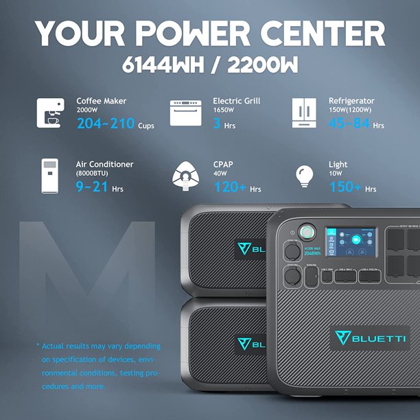 Bluetti AC200MAX + 2*B230 6,144Wh Portable/Home Power Station