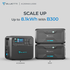 Bluetti AC200MAX + 2*B300 8,192Wh Portable/Home Power Station